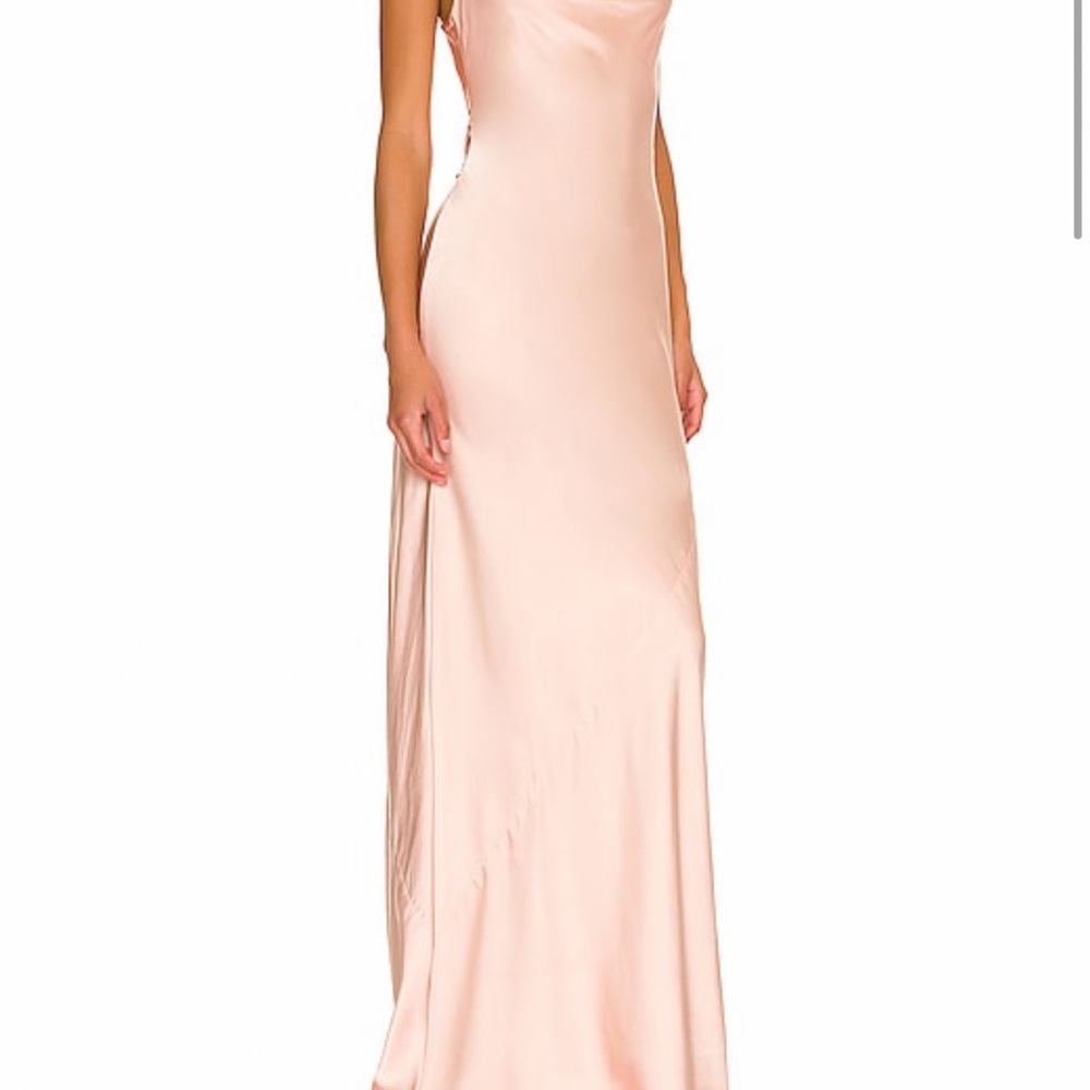 NBD Pink Cowl Neck Sleeveless Maxi Gown